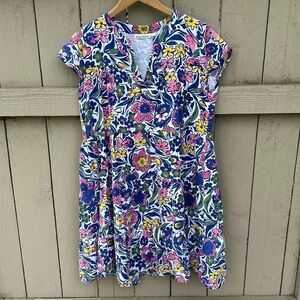 Roller Rabbit Chahchas Pamela Dress Bohemian Festival Hippie Floral Sz S